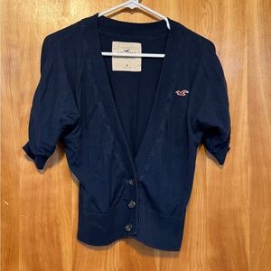 Hollister Women's Dark Blue Button-Up Cardigan